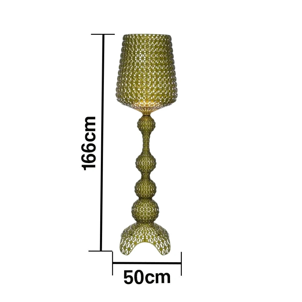 LUXORA Floor Lamp Elegant Ambient Lighting Fabric Shade Sturdy Metal Frame Adjustable Light Direction - Green
