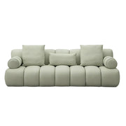 LUXORA Sofa High-Density Foam Faux Lambswool Upholstery Russian Larch Wood Frame Cozy Design - Green