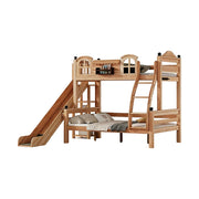 LUXORA 120/135/150cm Kids Slide Bed with Climbing Ladder - All-Round Safety Design, Solid Wood Frame, Low-Odour Natural Wax Oil Finish