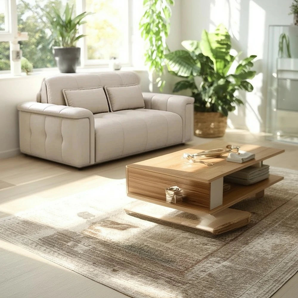 LUXORA 125/155cm Sofa Bed, Soft Cat-Scratch Leather, Double Rebound Cushion, High-Strength Steel Frame, Easy Sofa-to-Bed Conversion