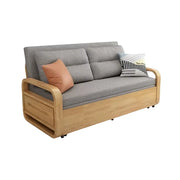 LUXORA 135/165cm Sofa Bed, Dual-Function Pull-Out Design, Cotton-Linen Upholstery, Solid Wood & Metal Frame, Quiet Rollers - Grey