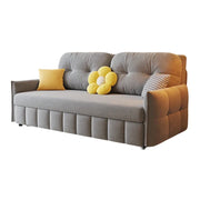 LUXORA 145/175cm Sofa Bed, Dual-Function Sofa to Bed Design, Soft Velvet Upholstery, Carbon Steel Frame, Removable Cover with Rollers - Grey