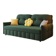 LUXORA 145/175cm Sofa Bed, Dual-Function Sofa to Bed Design, Soft Velvet Upholstery, Carbon Steel Frame, Removable Cover with Rollers - Green