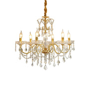 LUXORA Crystal Pendant Light 65/75/92cm High-Quality Iron Frame, Adjustable Height, Crystal Beads, Elegant Light Diffusion
