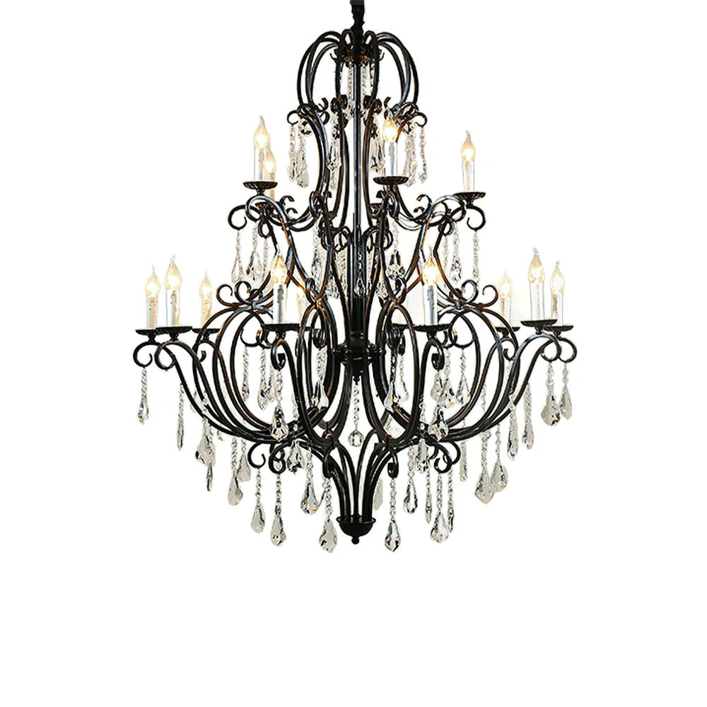 LUXORA Crystal Pendant Light 90/115/145cm - High-Quality Alloy Frame, Adjustable Height, Premium Crystal Pendants, Elegant Light Diffusion