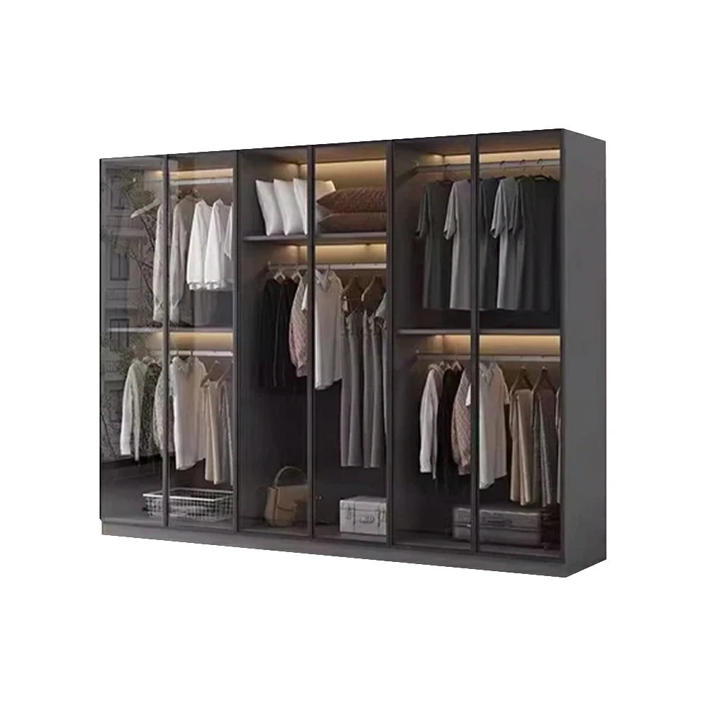 LUXORA 240cm Glass Display Cabinet - Organised Storage Solution with Tempered Glass & Aluminium Frame, Dust & Moisture-Resistant Base