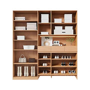 LUXORA 180/200cm Storage Cabinet - Multi-Shelf & Drawer Organiser with Eco Solid Wood Panels, Slim 35cm Depth & Flush Wall Design