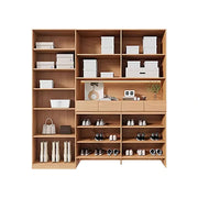 LUXORA 220/240cm Storage Cabinet - Multi-Shelf & Drawer Organiser with Eco Solid Wood Panels, Slim 35cm Depth & Flush Wall Design