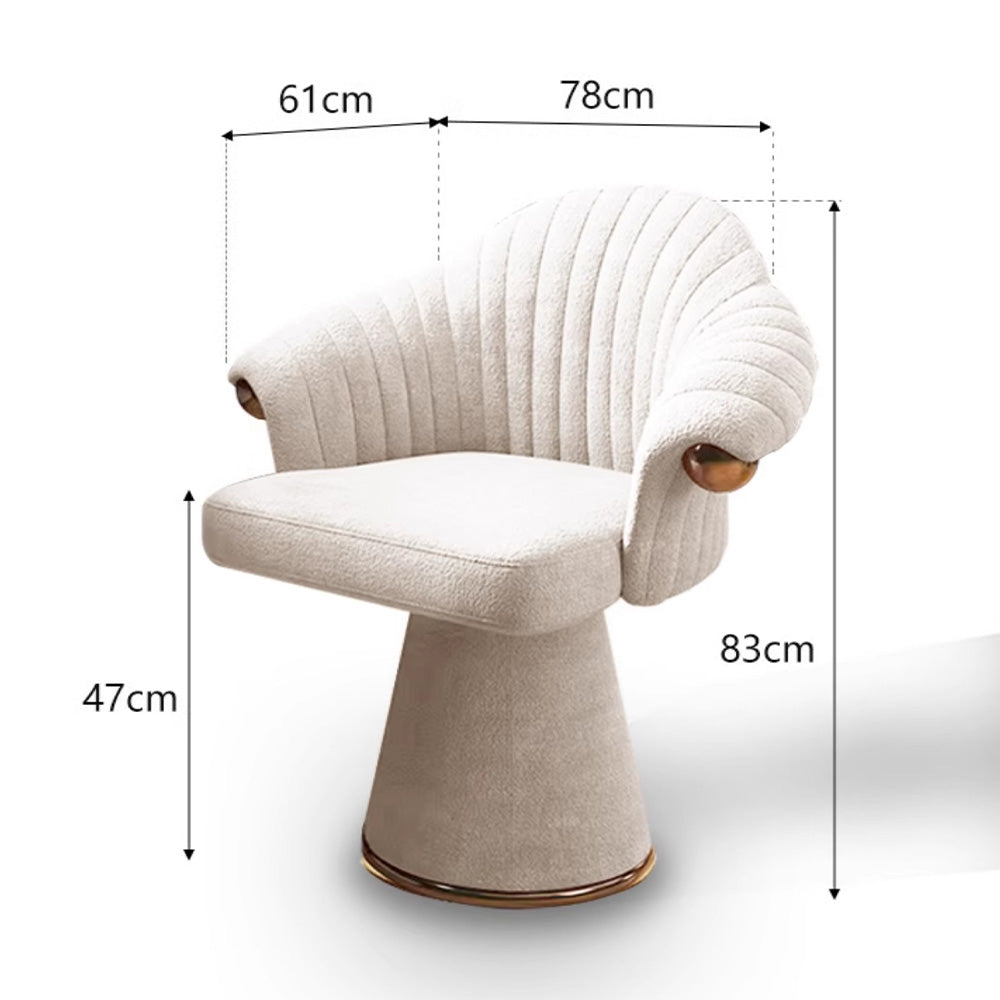 LUXORA Swivel Lounge Chair, Ergonomic Design with Italian Top-Grain Leather, High-Density Sponge, 360° Rotation for Comfortable and Stylish Seating - White