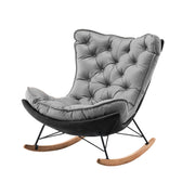 LUXORA Recliner Chair Down & Latex Cushioning, Easy-Care Tech Fabric, Carbon Steel Legs, Rocking Tilt - Grey