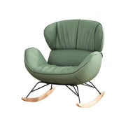 LUXORA Rocking Chair 105° Recline, Tech Leather, High-Density Foam, Ash Wood Base, Stable Rocking Design - Grey