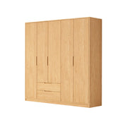 LUXORA 180/200cm Modern Wardrobe Cabinet - Flush Inset Door Design, Solid Timber Construction, Soft-Close Hinges & Quiet Drawers - Wood