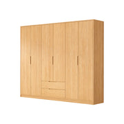 LUXORA 220/240cm Modern Wardrobe Cabinet - Flush Inset Door Design, Solid Timber Construction, Soft-Close Hinges & Quiet Drawers - Wood