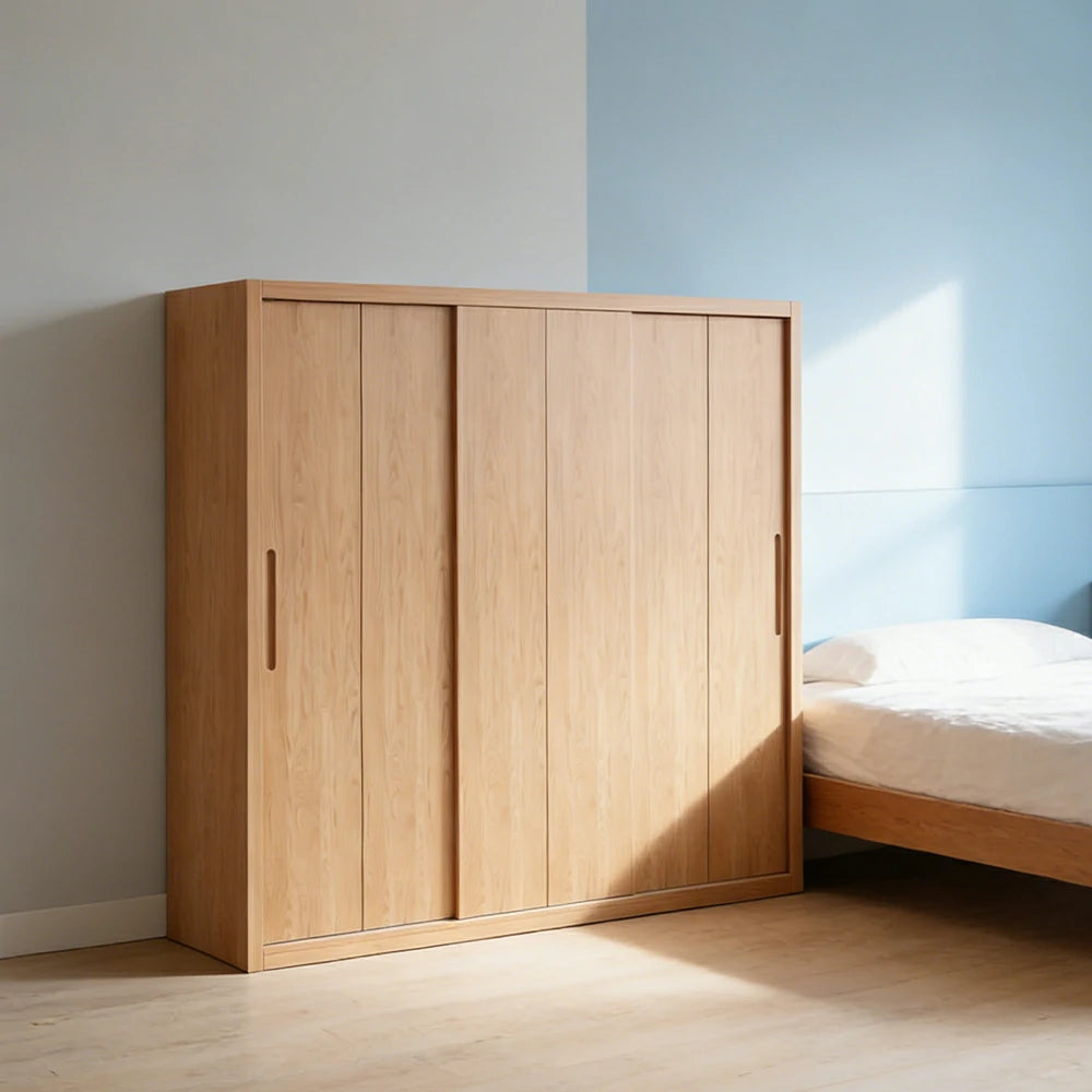 LUXORA 180/200cm Sliding Door Wardrobe - Soft-Close Glide System, North American Pine Construction, Space-Saving Bedroom Storage - Wood