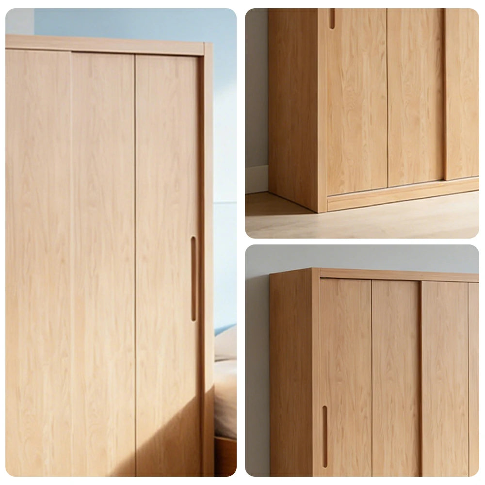 LUXORA 180/200cm Sliding Door Wardrobe - Soft-Close Glide System, North American Pine Construction, Space-Saving Bedroom Storage - Wood