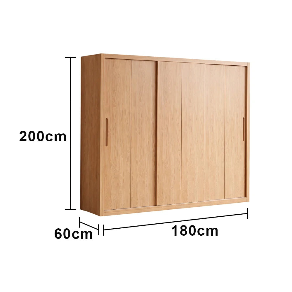 LUXORA 180/200cm Sliding Door Wardrobe - Soft-Close Glide System, North American Pine Construction, Space-Saving Bedroom Storage - Wood