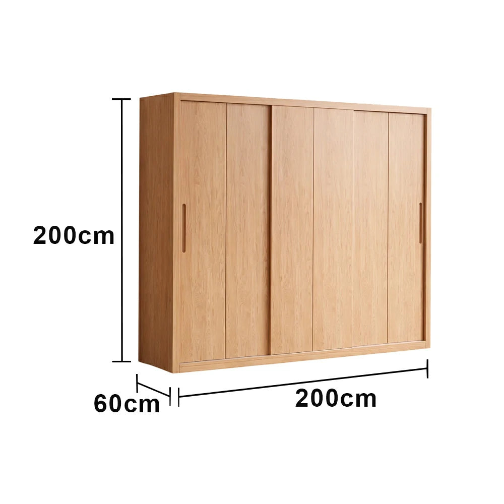LUXORA 180/200cm Sliding Door Wardrobe - Soft-Close Glide System, North American Pine Construction, Space-Saving Bedroom Storage - Wood