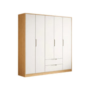 LUXORA 180/200cm Wardrobe Cabinet - Multi-Compartment Hanging Storage with Malacca Board Doors, Solid Wood Rail & Soft-Close Hardware