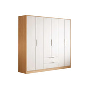 LUXORA 220/240cm Wardrobe Cabinet - Multi-Compartment Hanging Storage with Malacca Board Doors, Solid Wood Rail & Soft-Close Hardware