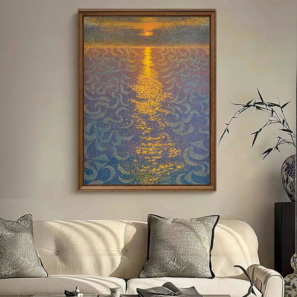 LUXORA Hand-Painted Oil Painting 50/80/120cm - Modern Wall Art with Gentle Gradient Shades and Elegant Hand-Painted Finish