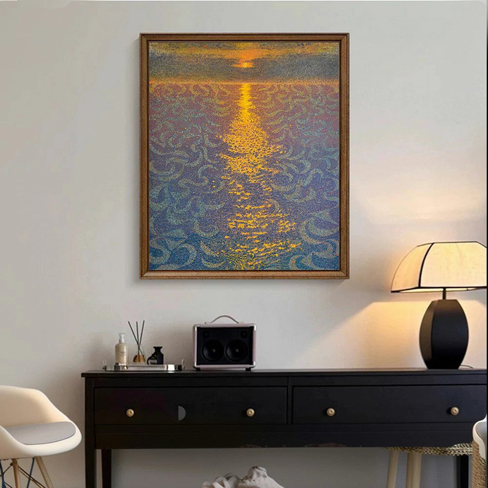 LUXORA Hand-Painted Oil Painting 50/80/120cm - Modern Wall Art with Gentle Gradient Shades and Elegant Hand-Painted Finish