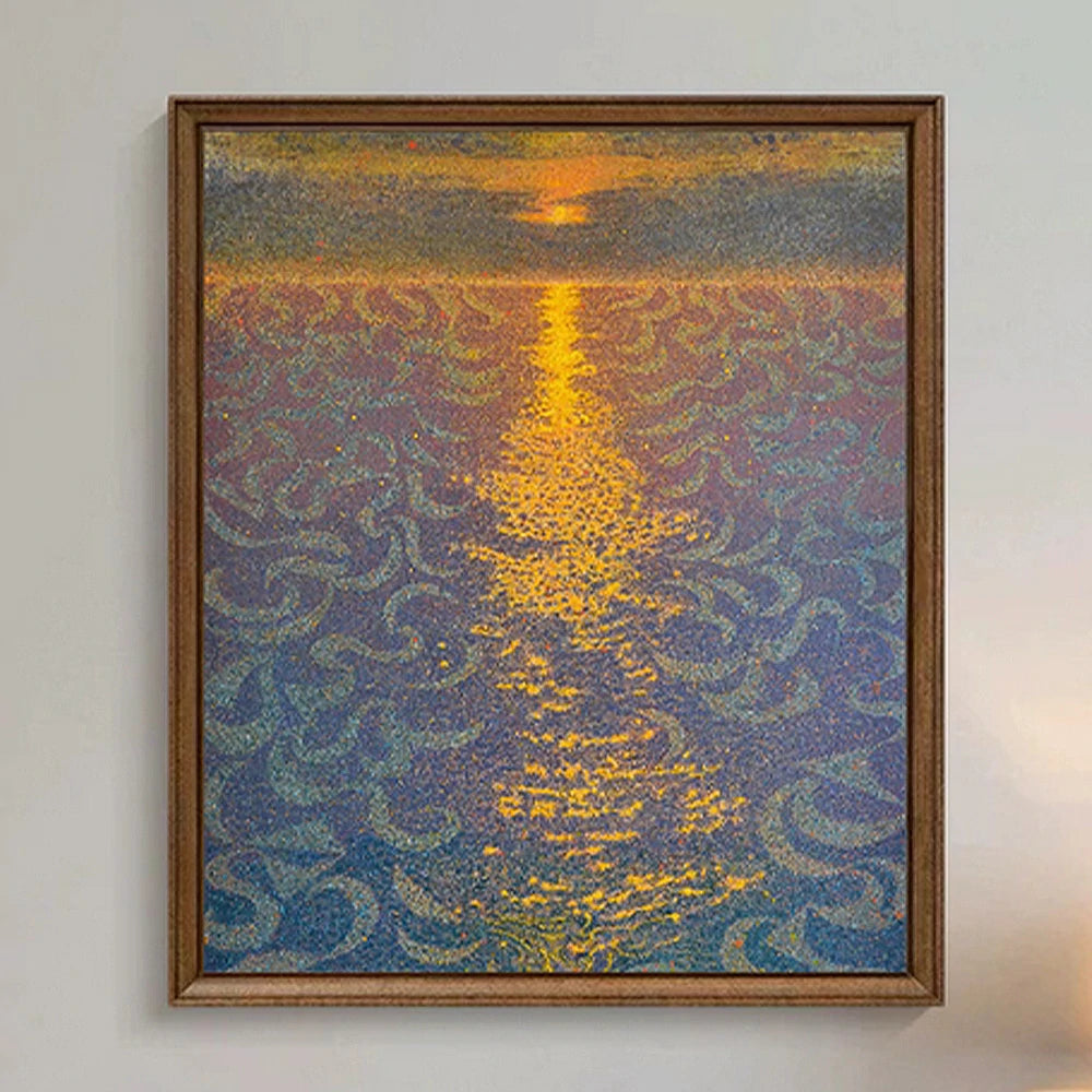 LUXORA Hand-Painted Oil Painting 50/80/120cm - Modern Wall Art with Gentle Gradient Shades and Elegant Hand-Painted Finish