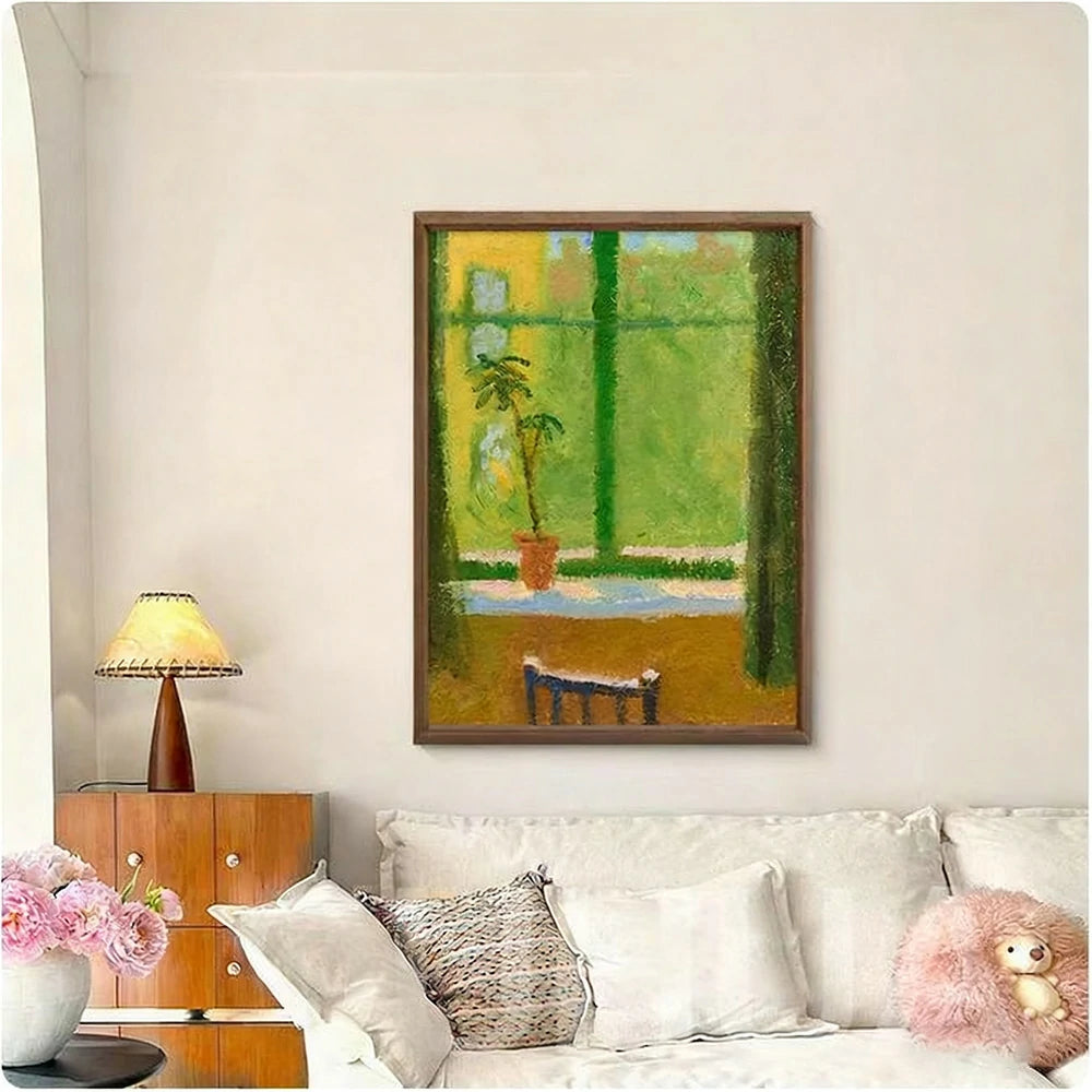 LUXORA Hand-Painted Oil Painting 50/80/120cm - Minimalist Abstract Canvas Capturing Gentle Motion and Warm Palette