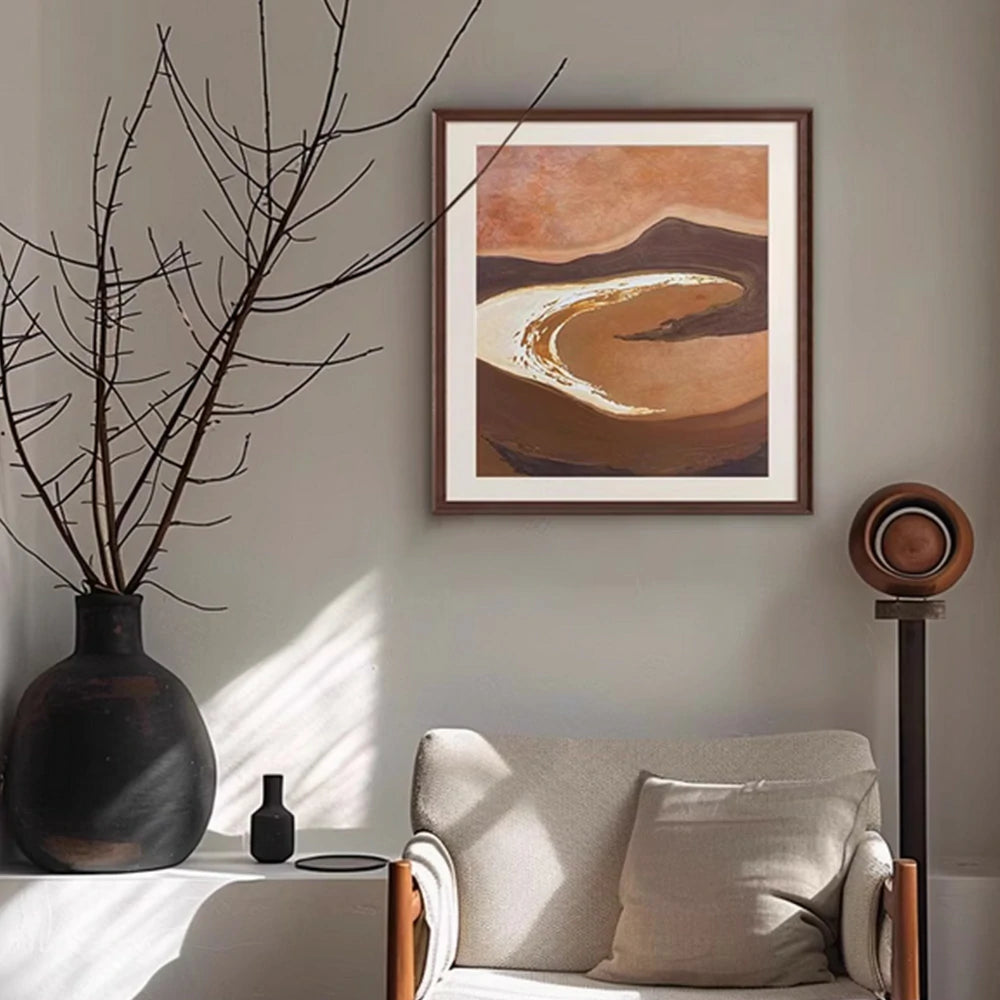 LUXORA Hand-Painted Oil Painting 60/100/140cm - Soft Colour Composition for Creating Calm and Refined Home Environments