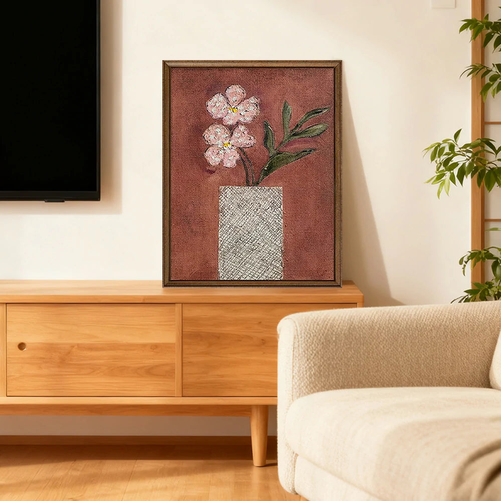 LUXORA Hand-Painted Oil Painting 50/80/120cm - Modern Abstract Canvas Painting with Balanced Lines and Soft Colour Layers