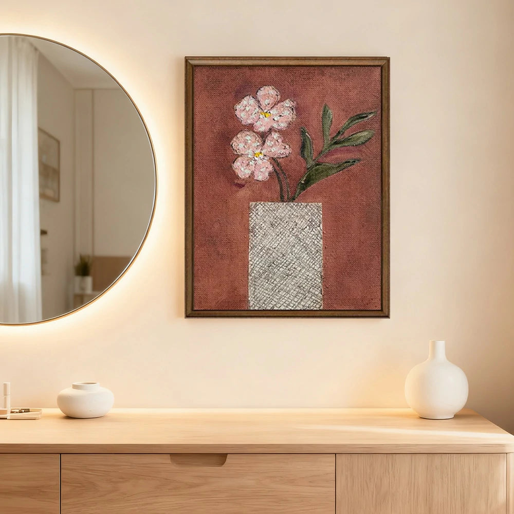 LUXORA Hand-Painted Oil Painting 50/80/120cm - Modern Abstract Canvas Painting with Balanced Lines and Soft Colour Layers