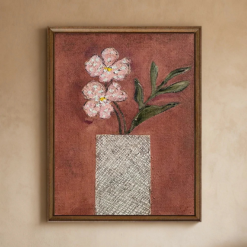 LUXORA Hand-Painted Oil Painting 50/80/120cm - Modern Abstract Canvas Painting with Balanced Lines and Soft Colour Layers