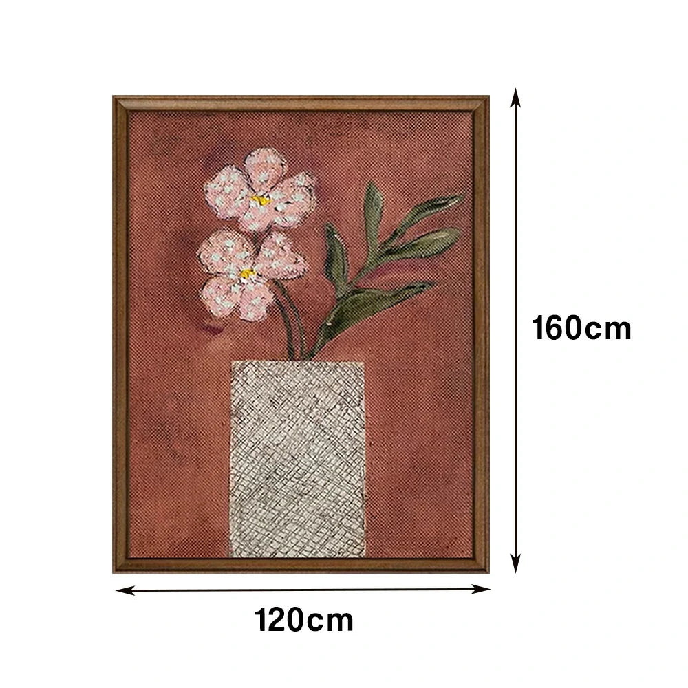 LUXORA Hand-Painted Oil Painting 50/80/120cm - Modern Abstract Canvas Painting with Balanced Lines and Soft Colour Layers