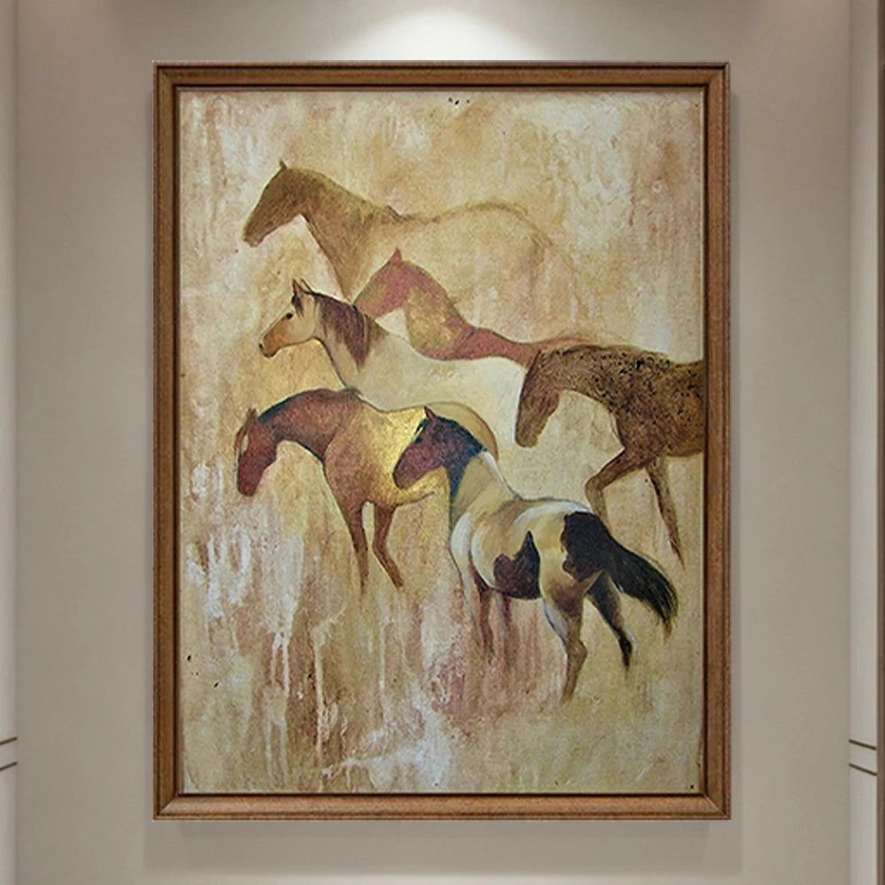 LUXORA Hand-Painted Oil Painting 50/80/120cm - Elegant Canvas Art with Smooth Finish and Simple Contemporary Design