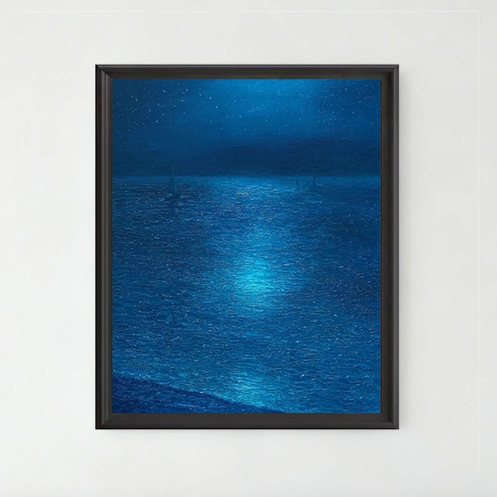 LUXORA Hand-Painted Oil Painting 50/80/120cm - Premium Abstract Painting with Clean Geometry for Modern Interiors