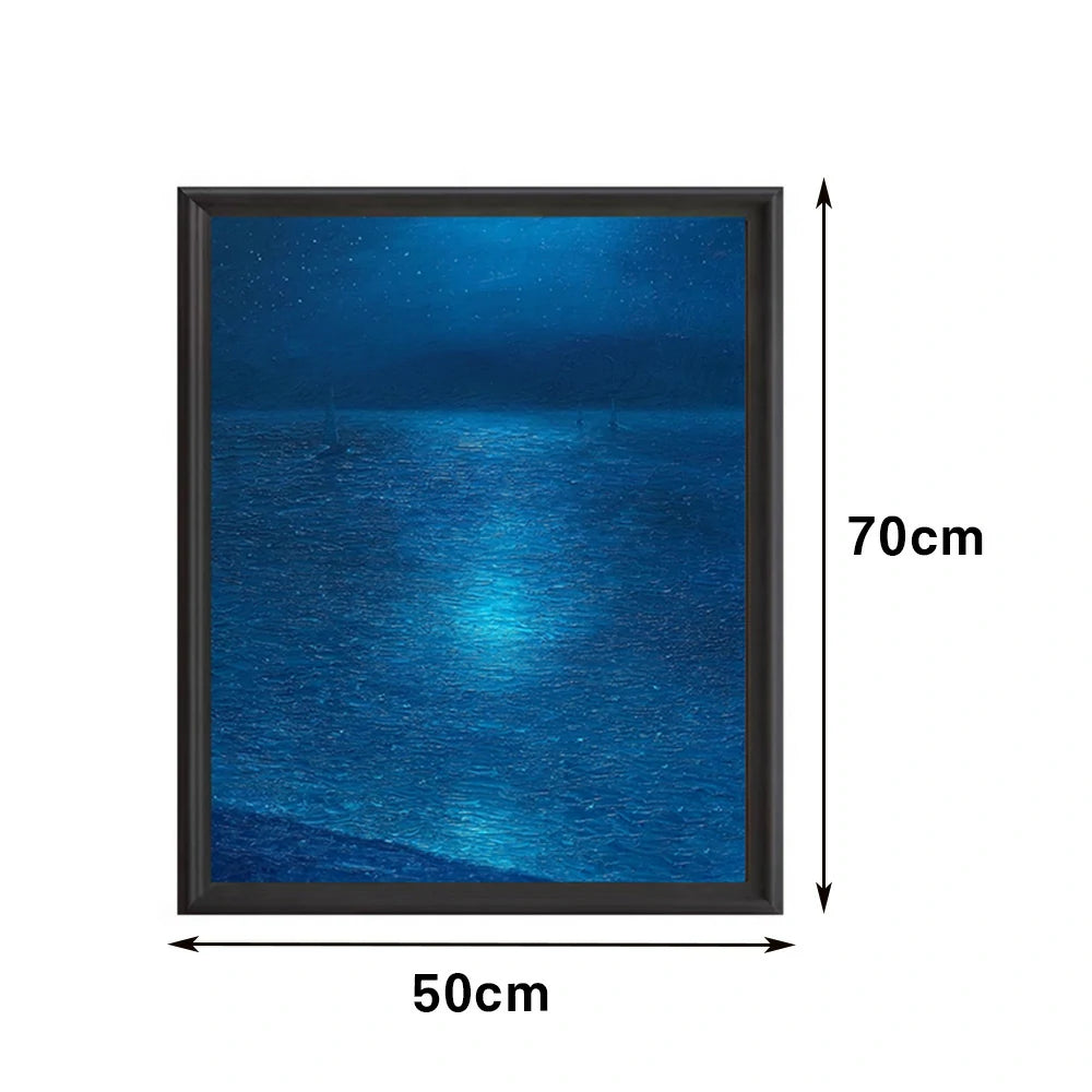 LUXORA Hand-Painted Oil Painting 50/80/120cm - Premium Abstract Painting with Clean Geometry for Modern Interiors