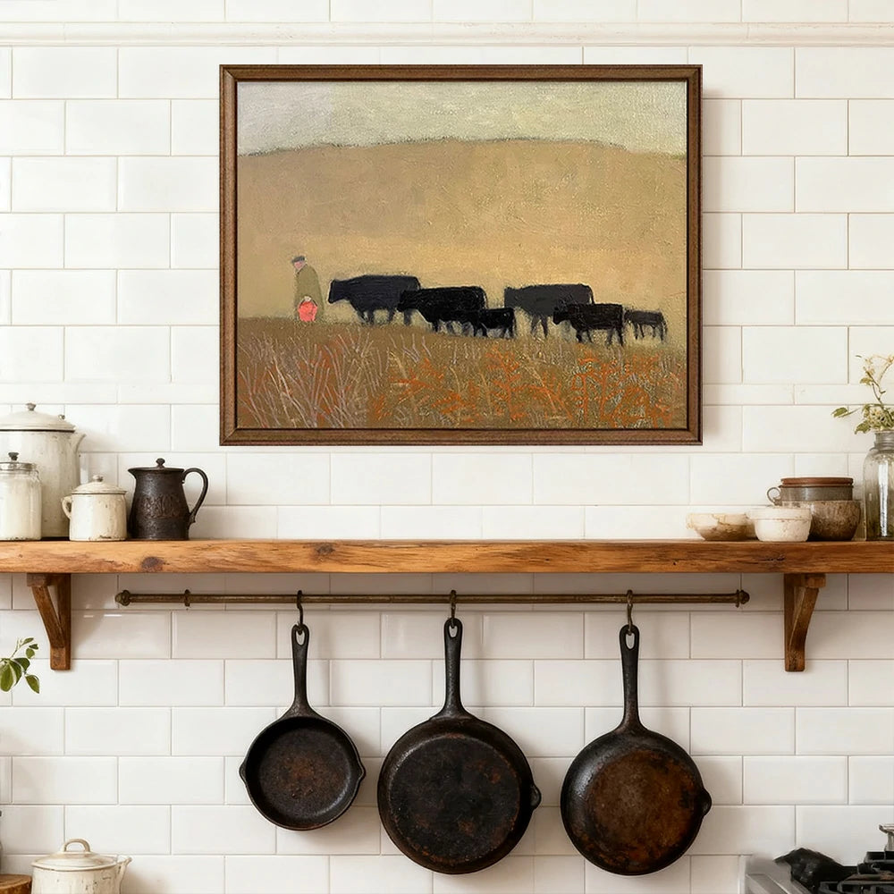 LUXORA Hand-Painted Oil Painting 50/80/120cm - Minimalist Wall Art Featuring Gentle Brush Texture and Neutral Composition