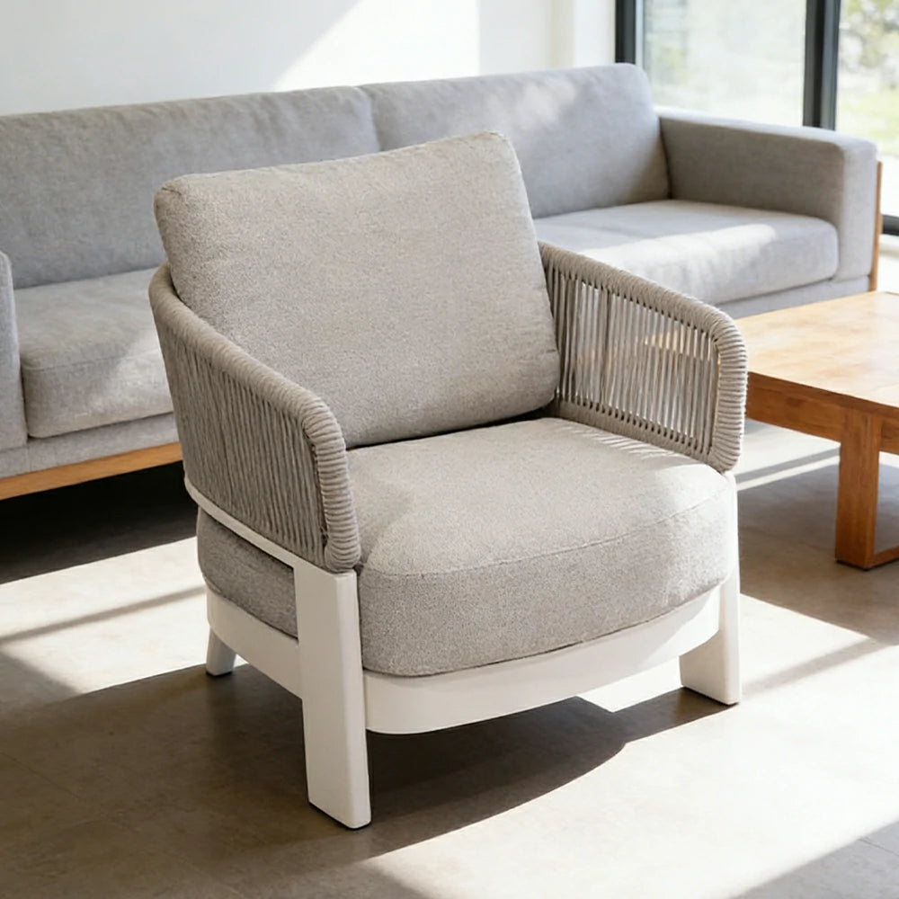 LUXORA Lounge Sofa Quick-Dry Deep Comfort Aluminium Frame with Rust-Resistant Powder Coating and Mould-Resistant Fabric - Grey