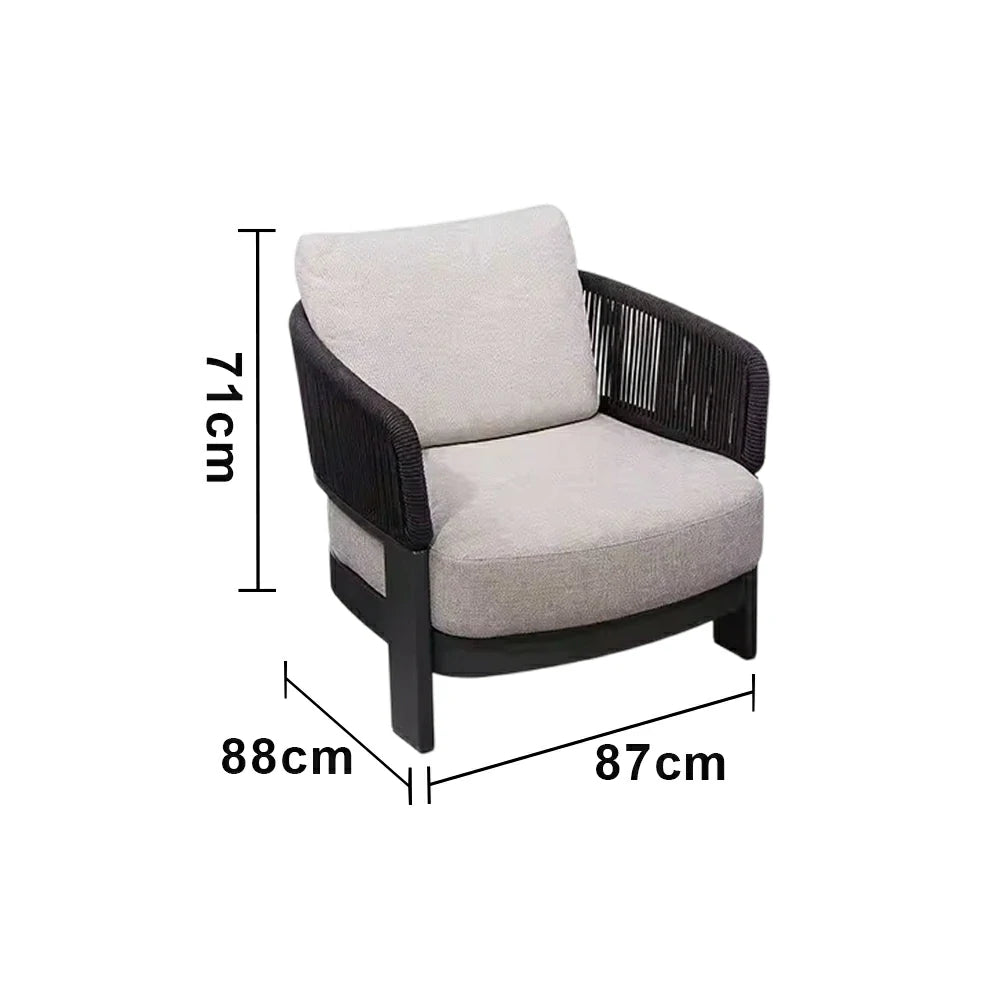 LUXORA Lounge Sofa Quick-Dry Deep Comfort Aluminium Frame with Rust-Resistant Powder Coating and Mould-Resistant Fabric - Black