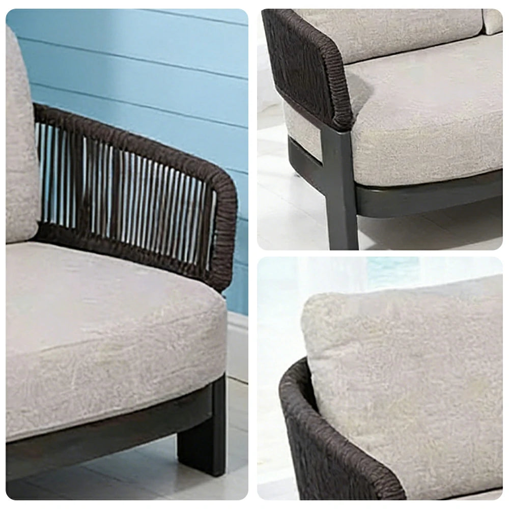 LUXORA 2-Seater Sofa Quick-Dry Deep Comfort Aluminium Frame with Rust-Resistant Powder Coating and Mould-Resistant Fabric