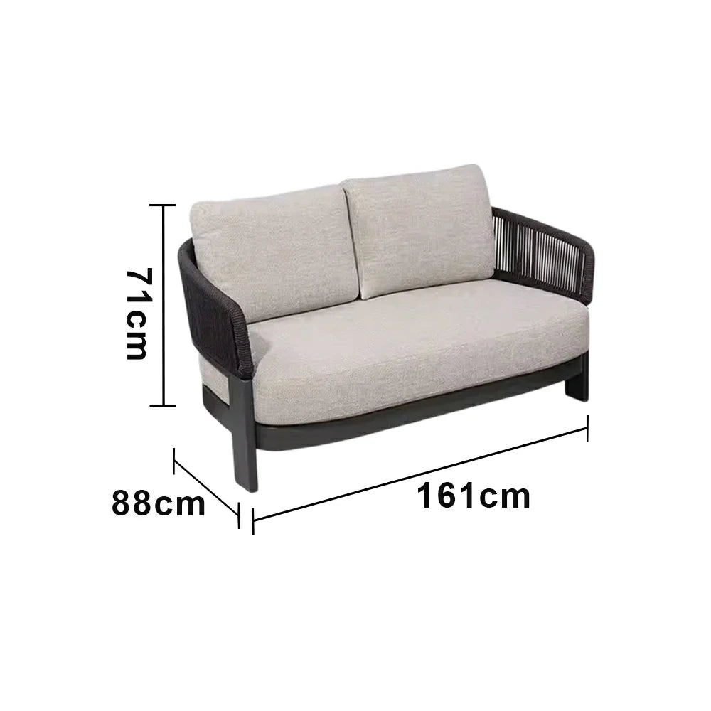 LUXORA 2-Seater Sofa Quick-Dry Deep Comfort Aluminium Frame with Rust-Resistant Powder Coating and Mould-Resistant Fabric