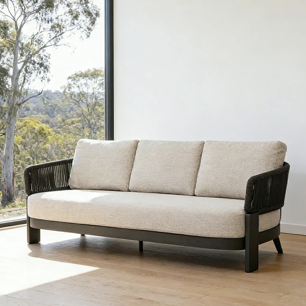 LUXORA 3-Seater Sofa Quick-Dry Deep Comfort Aluminium Frame with Rust-Resistant Powder Coating and Mould-Resistant Fabric