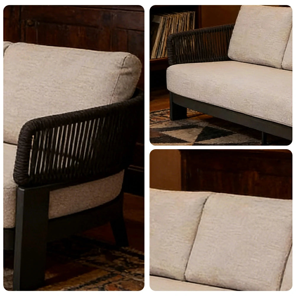 LUXORA 3-Seater Sofa Quick-Dry Deep Comfort Aluminium Frame with Rust-Resistant Powder Coating and Mould-Resistant Fabric