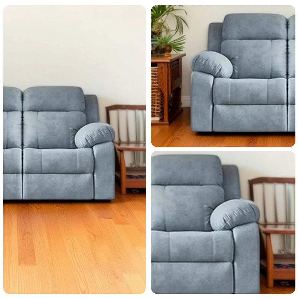 LUXORA 160/180cm Dual Electric Recliner Sofa 2-Seater Cat-Scratch Fabric Zero-Wall Comfort Design - Grey