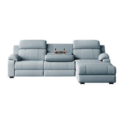 LUXORA 238/258cm Electric Recliner Sectional Sofa Dual Motor Flip-Back Center Power Chaise Cat-Scratch Fabric - Grey