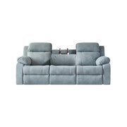 LUXORA 220/250cm Dual Electric Recliner Sofa 3-Seater Flip-Back Center Console Cat-Scratch Fabric Comfort Design - Grey