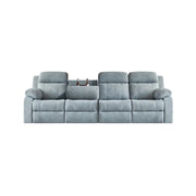 LUXORA 280/320cm Triple Electric Recliner Sofa 4-Seater Flip-Back Center Console Cat-Scratch Fabric Comfort Design - Grey