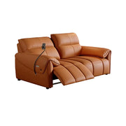 LUXORA 182/202cm Dual Electric Recliner Sofa 2-Seater Genuine Leather Zero-Wall Comfort Design - Brown