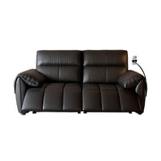LUXORA 182/202cm Dual Electric Recliner Sofa 2-Seater Genuine Leather Zero-Wall Comfort Design - Black