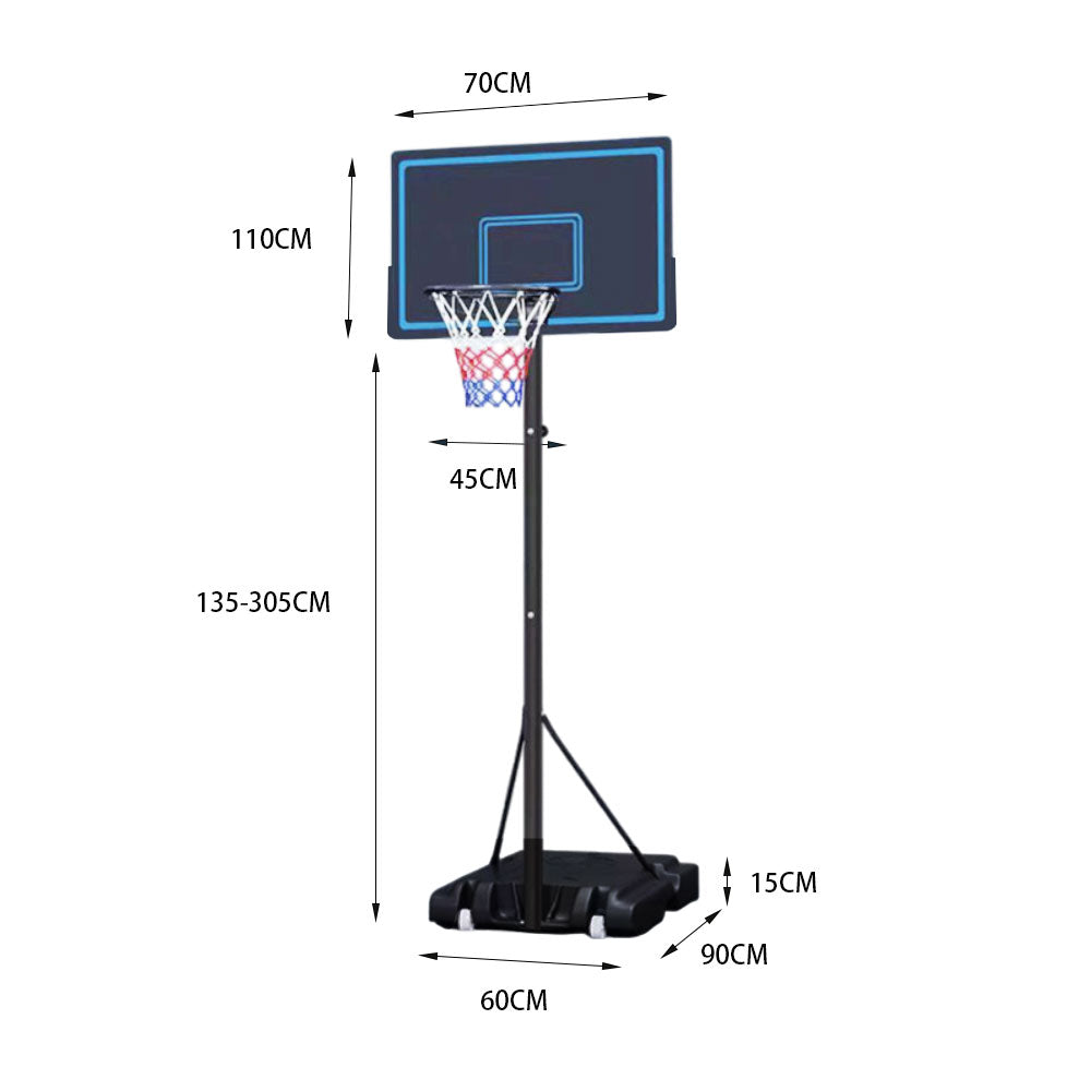 DUNK MASTER M016 Basketball System Portable Basketball Stand Ring Hoop Ironman