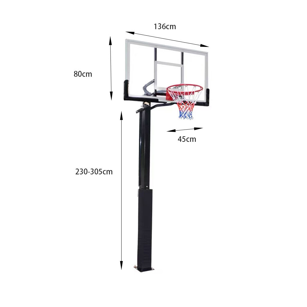 DUNK MASTER M022 Basketball System  In Ground Basketball Stand Ring Hoop Ironman